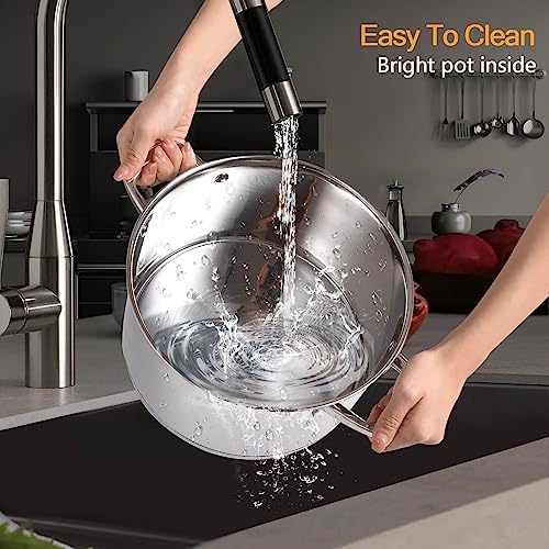 LEUGWAKN 10 Quart Stainless Steel Stock Pot With Lid