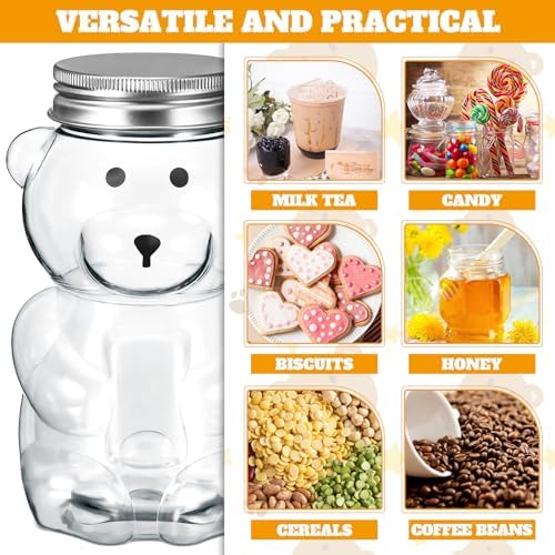 Mumufy 24 Pcs Bear Shaped Food Jars with Aluminum Lids
