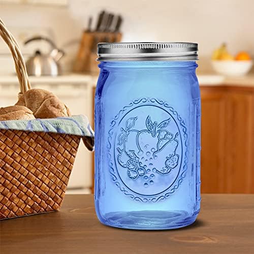 eleganttime Blue 32 Ounce Mason Jars 6 Pack