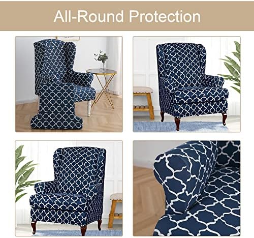 Eco-Ancheng 2 Piece Wingback Chair Slipcover