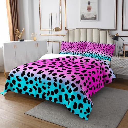Feelyou Leopard Coverlet Set for Kids Boy Girl Queen Size