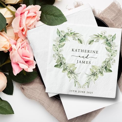 Personalized Wedding Cocktail Napkins with Monogram Design