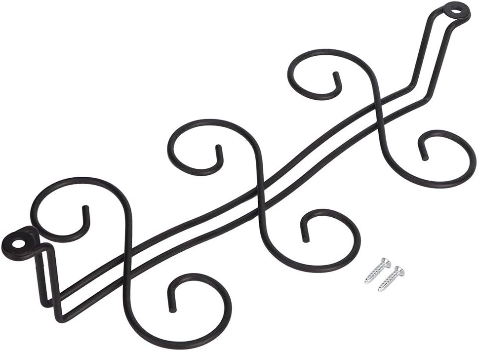 Tomotato Wine Glass Rack with 6 Hooks Black