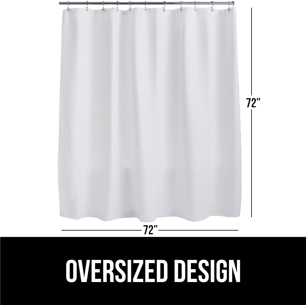 GORILLA GRIP Waffle Shower Curtain 72x72 White