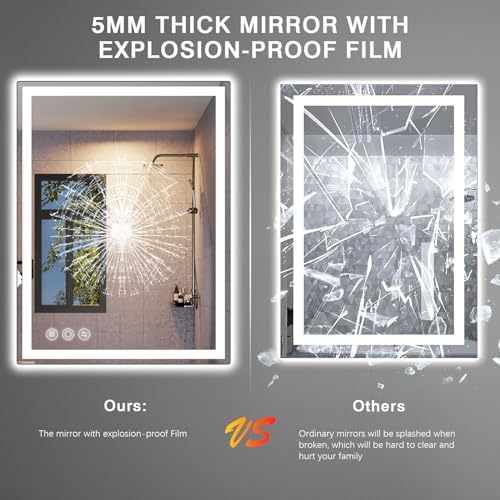LED Mirror with Front and Back Lighting 20x28 Inch