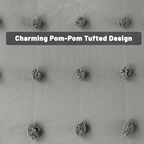 HESBITEUL Duvet Cover Twin XL with Pom Pom and Pillowcase