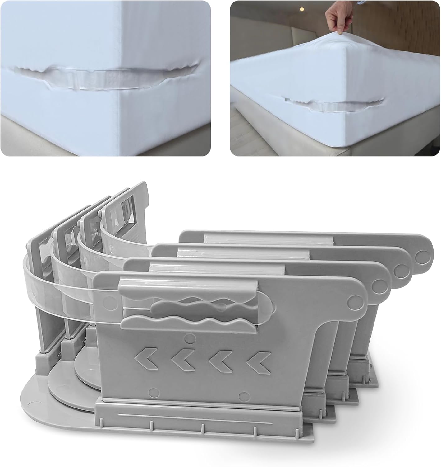 Yikorqu Bed Sheet Holders 4PCS Gray Corner Fixer