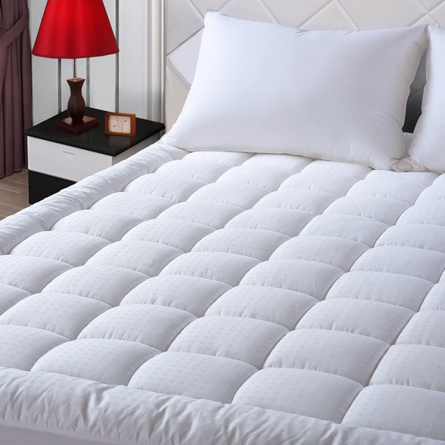EASELAND King Mattress Pad 78x80 White