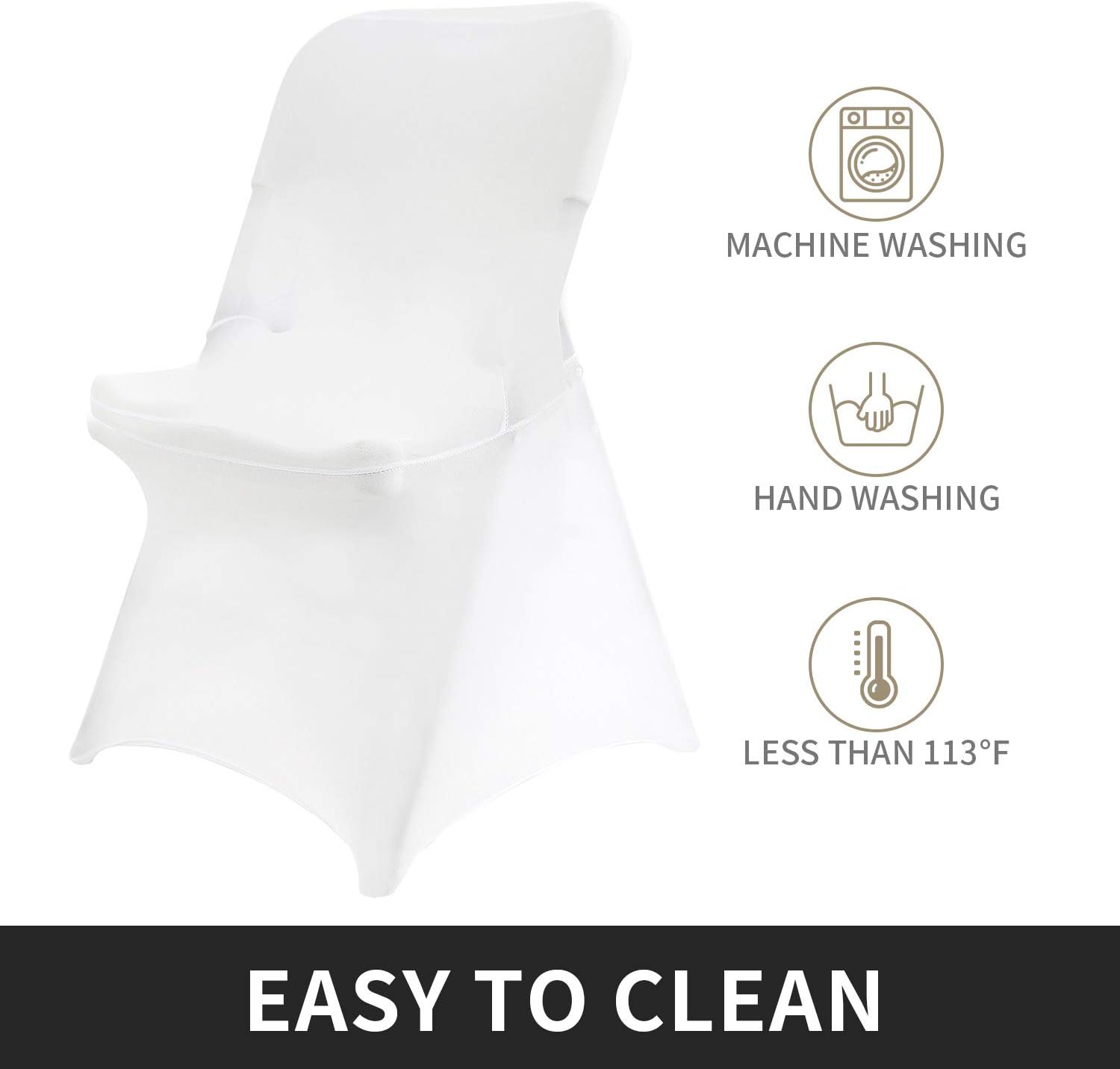 Peomeise Stretch Spandex Chair Covers for Wedding Events 12pcs