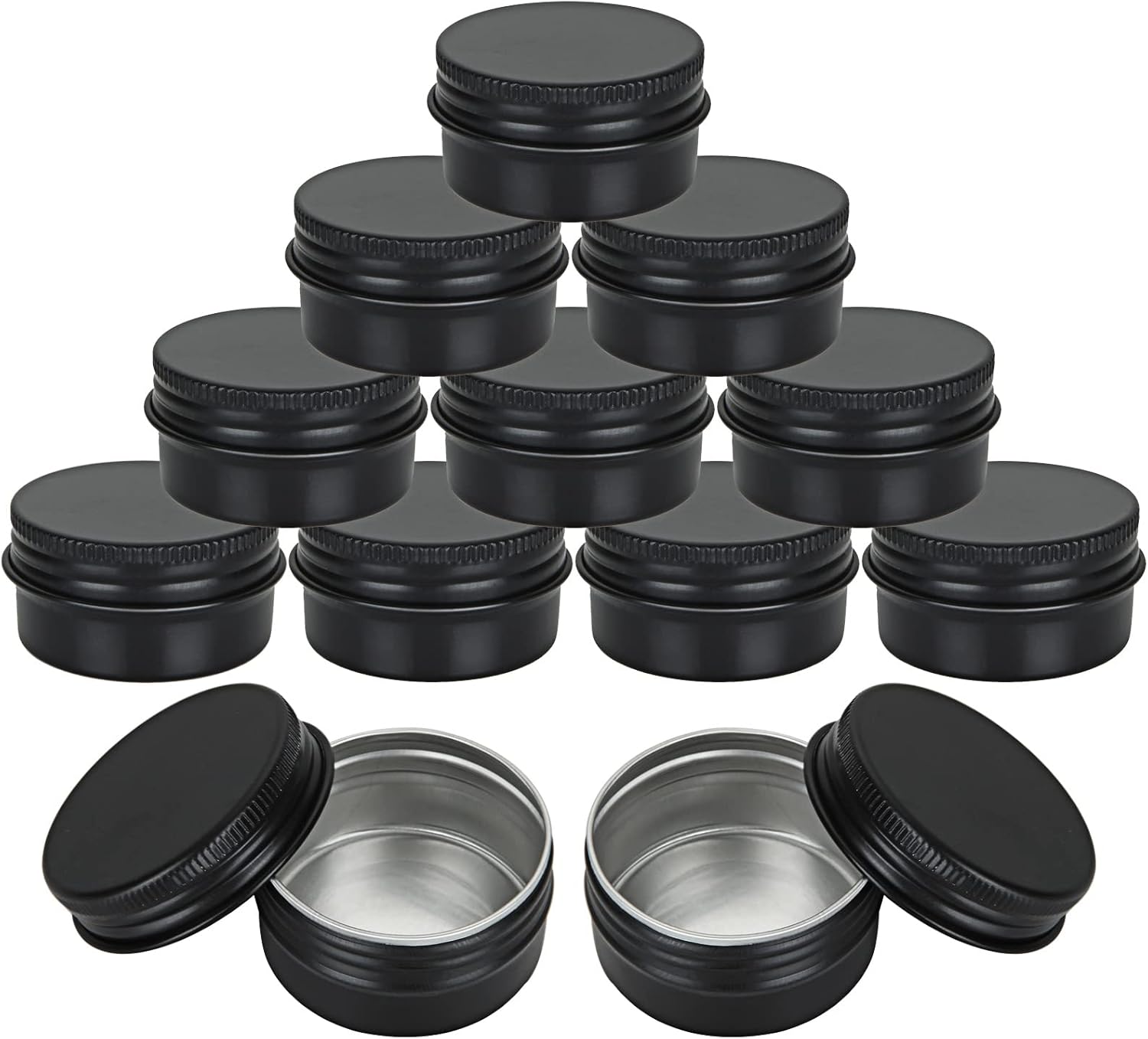 Acrux7 50 Pack 1oz Black Aluminum Tin Containers