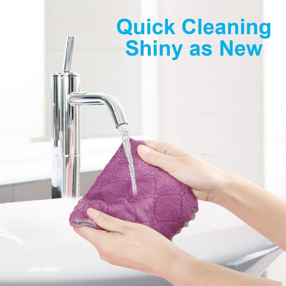 OstWony Reusable Cleaning Cloths 11PCS 10x6 Inch Microfiber Dish Towels
