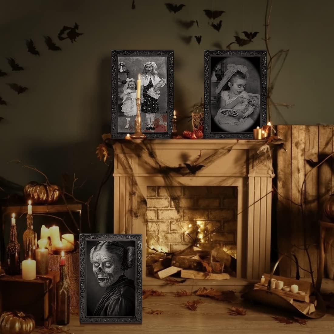 Halloween Wall Decor 3D Changing Faces Picture Frame Set