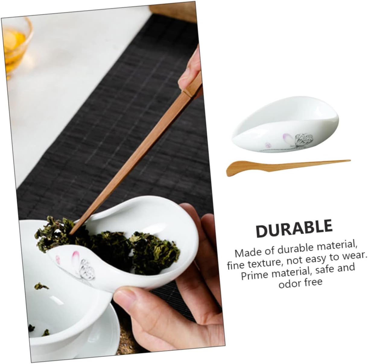 LIFKOME Tea Spoon Ceramic Leaf Dispenser Scoop Set