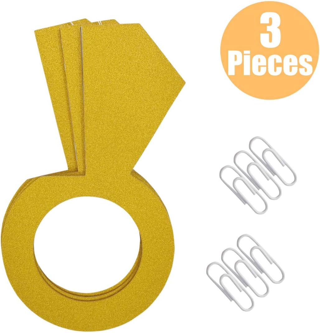 Glitter Gold Honeycomb Diamond Ring Hanging Decorations 3 Pieces