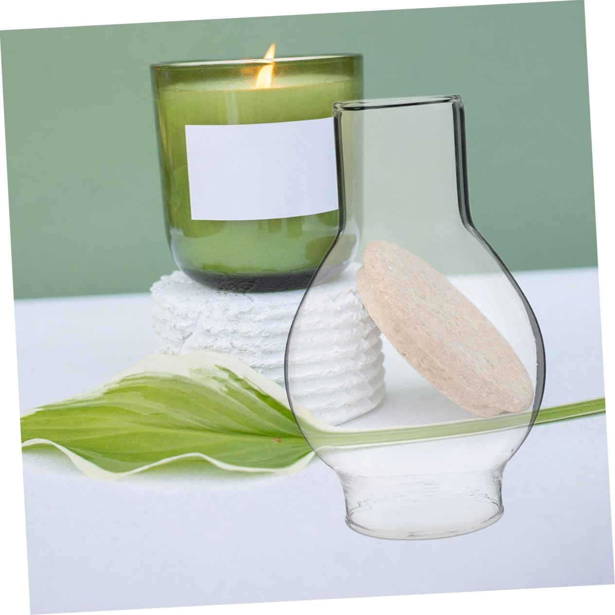 2pcs Glass Candle Sleeve Windproof Chimney Shade for Jar Candles