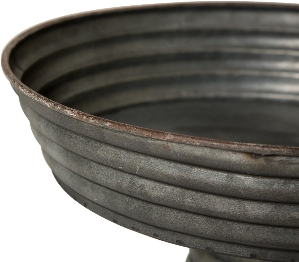 Glitzhome Galvanized Metal Serving Tray 12 Inch Diameter