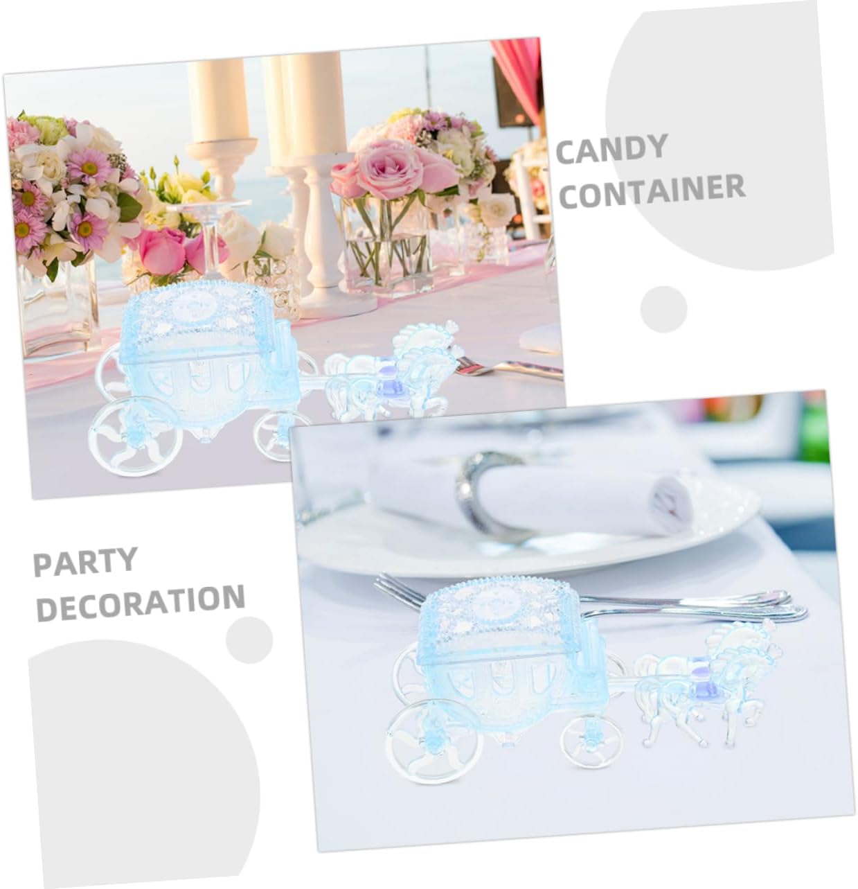 2pcs Carriage Shaped Favor Boxes for Weddings Birthdays