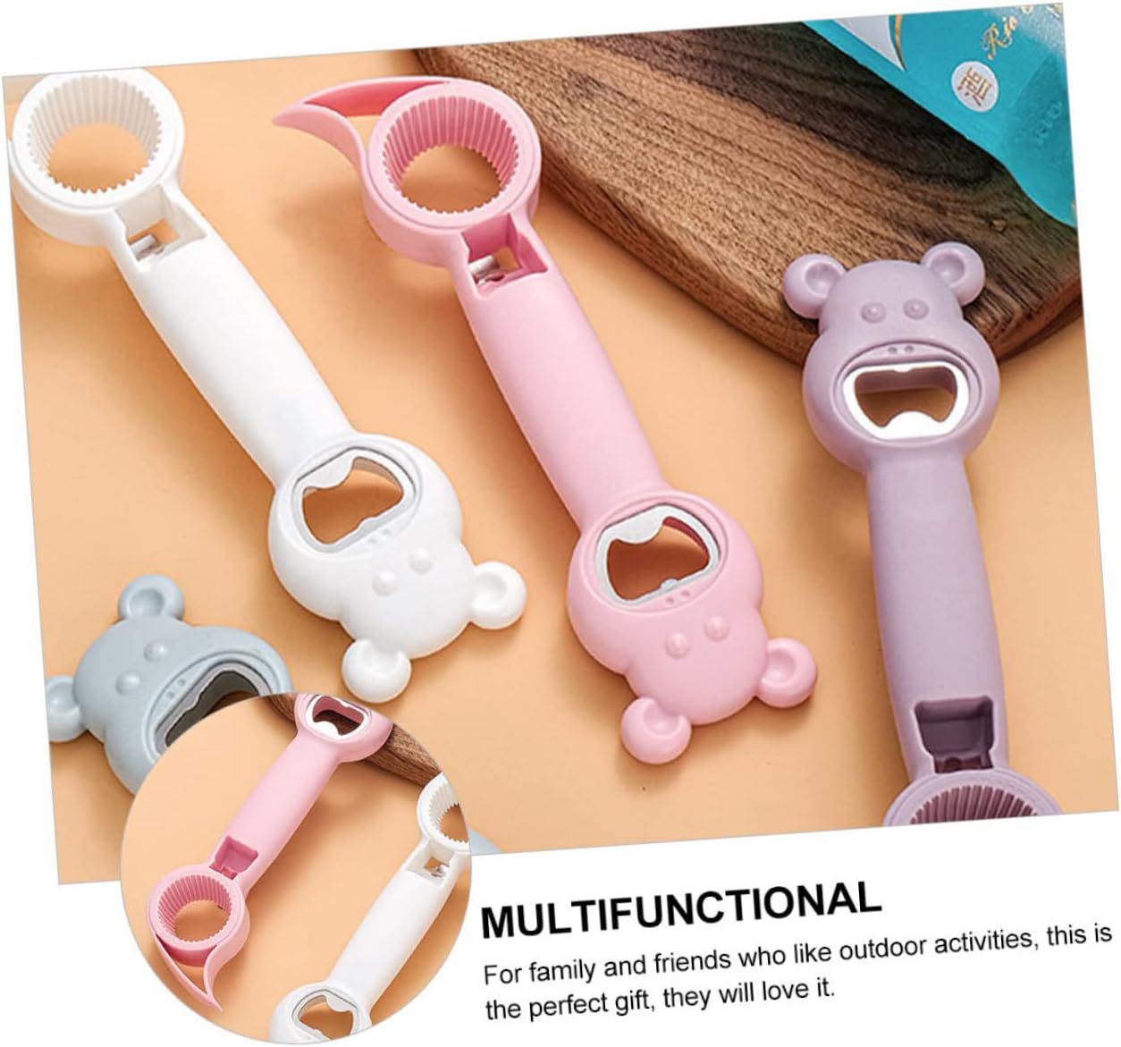KICHOUSE 4 Pack Multi Function Jar Opener Set