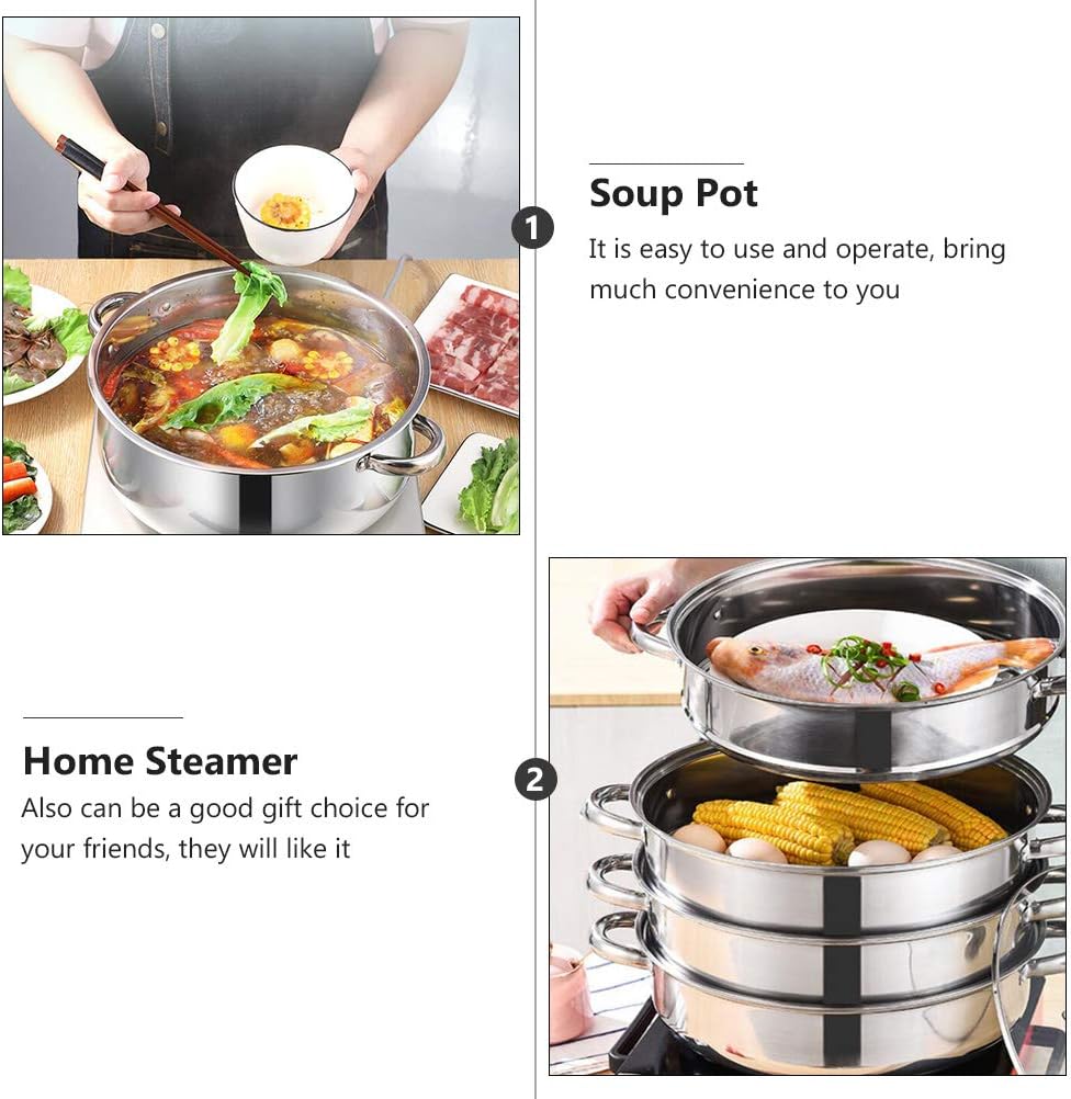 BESTonZON 4 Tier Stainless Steel Steamer Pot