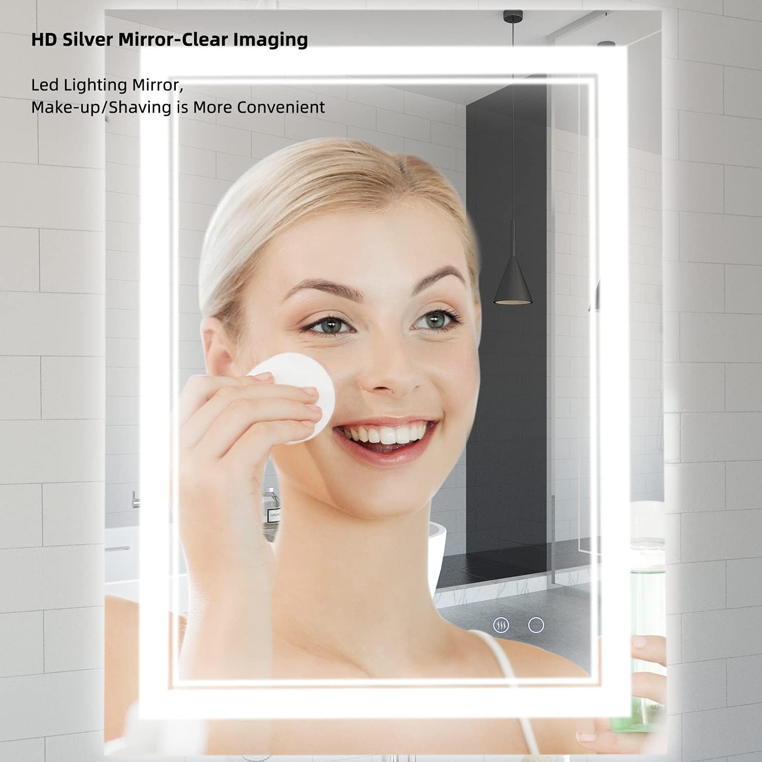 LED Bathroom Mirror with Anti Fog and Dimmable Touch Control