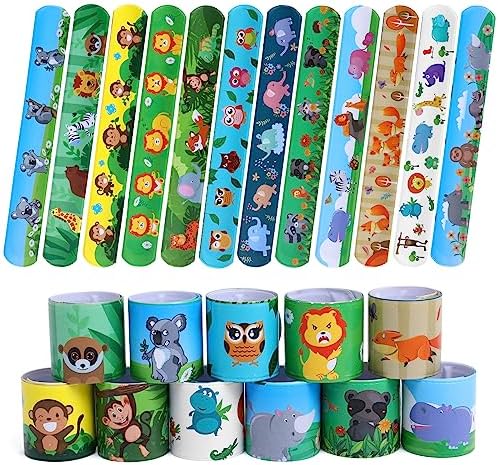 48 PCS Jungle Safari Slap Bracelets Wristbands