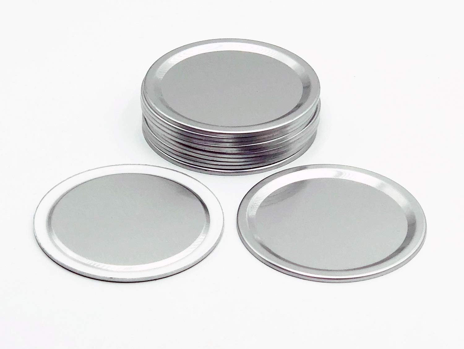 Rust Resistant Reusable Silver Aluminum Airtight Lids for Mason Jars 12 Pack