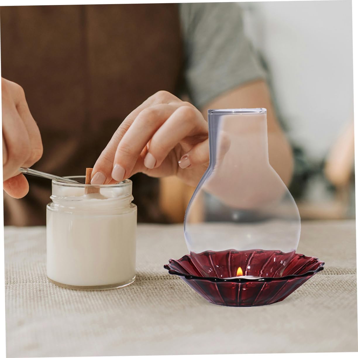 2pcs Glass Candle Sleeve Windproof Chimney Shade for Jar Candles