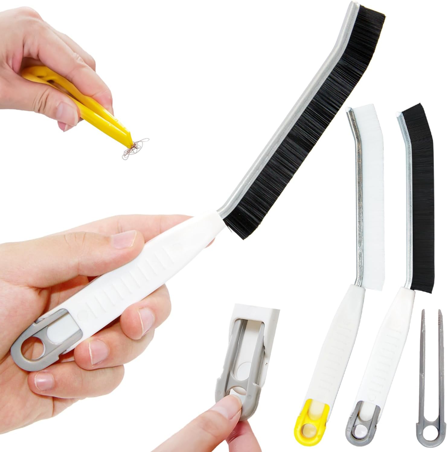2PCS Hard Bristle Crevice Cleaning Brush for Small Spaces