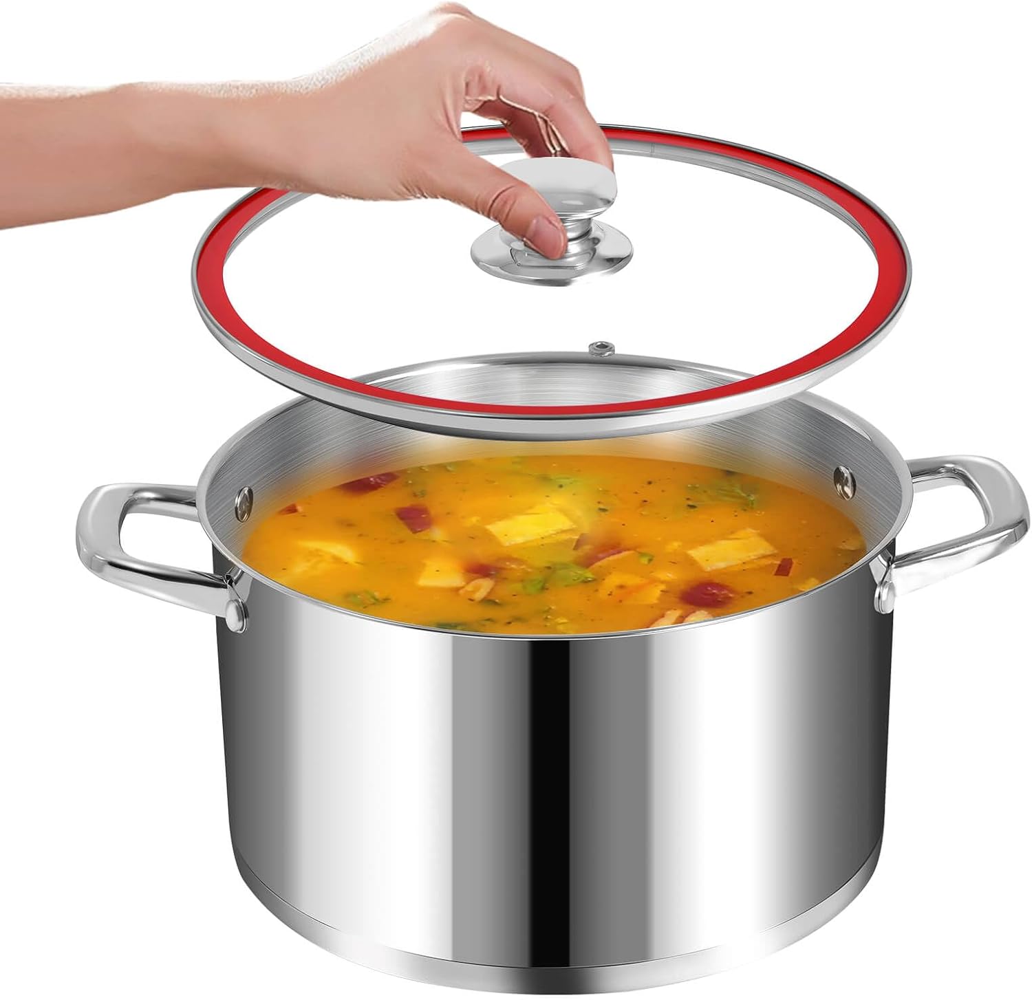 LEUGWAKN 10 Quart Stainless Steel Stock Pot With Lid