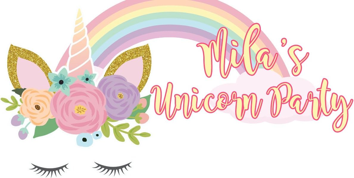 Unicorn Party Fairy Tail Water Bottle Labels 100 Per Pack
