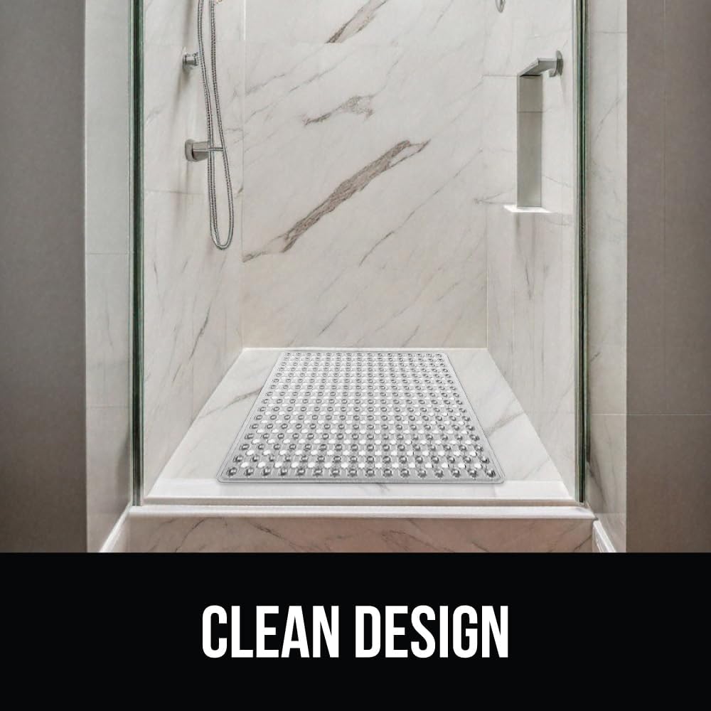 Gorilla Grip Patented Square Shower Mat 21x21 Inch Gray