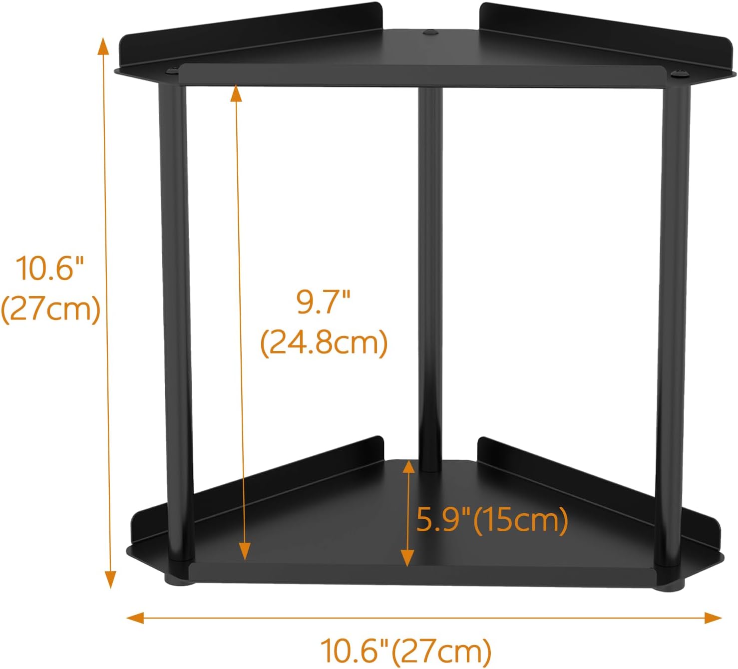 2 Tier Bathroom Counter Organizer with Guardrails and Non-Slip Feet