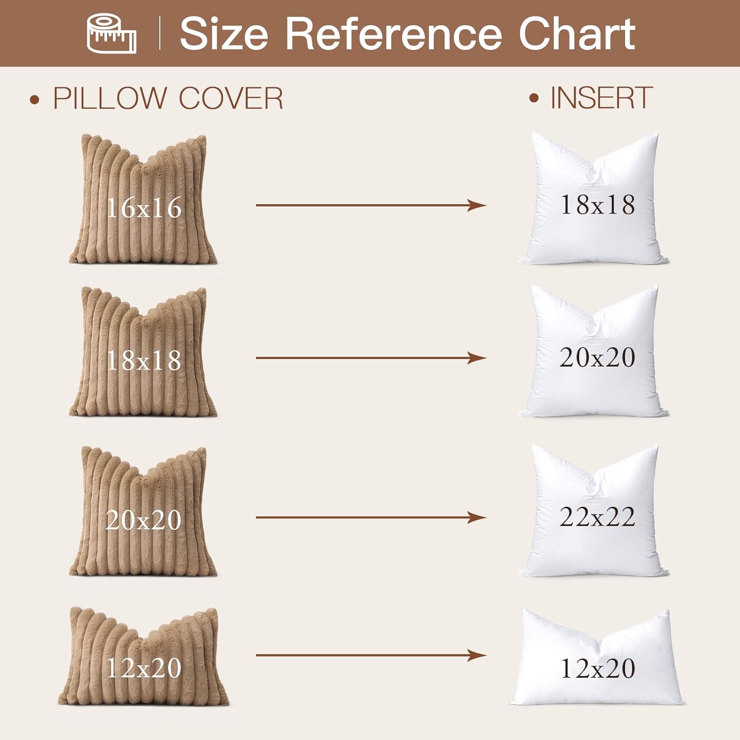 SAVORI Down Feather Throw Pillow Inserts 12x20 White