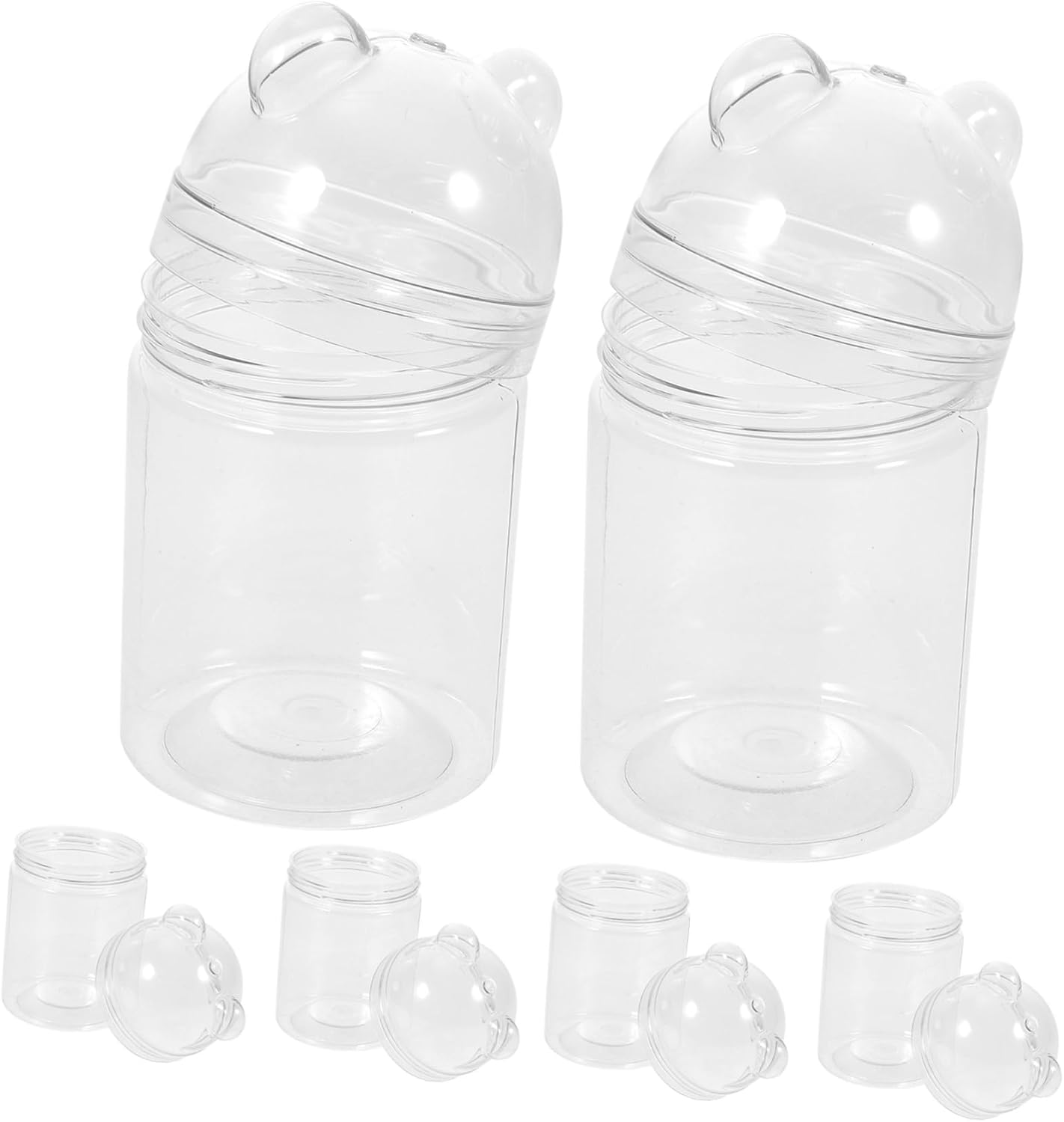 6pcs Bear Shaped Candy Jars for Birthday Parties and Chocolate Storage