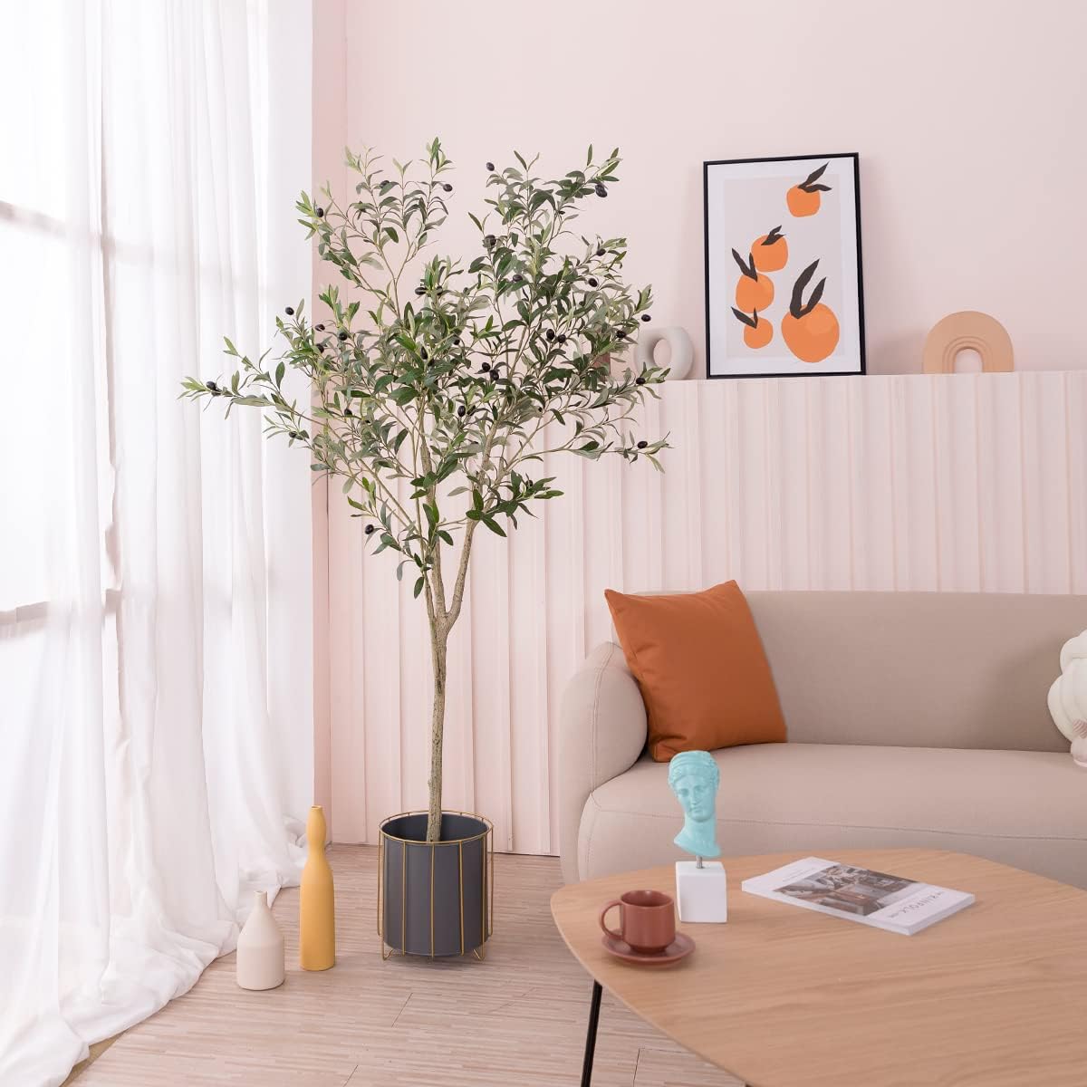 6FT Artificial Olive Tree for Living Room Decor