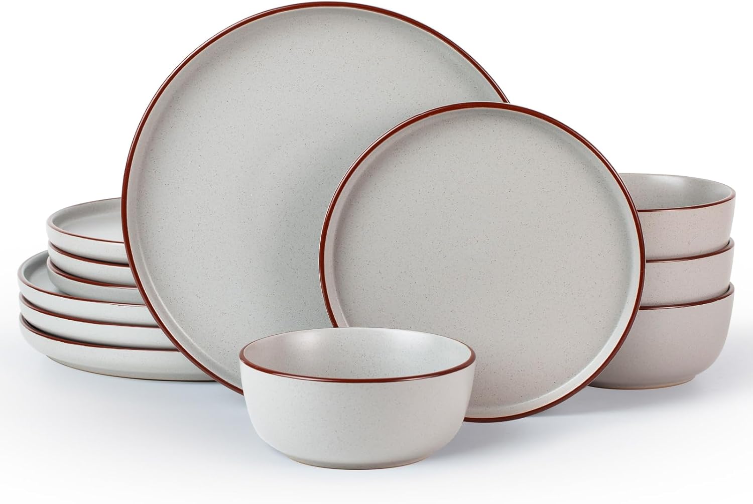Famiware Mercury Dinnerware Set 12 Pieces Light Grey