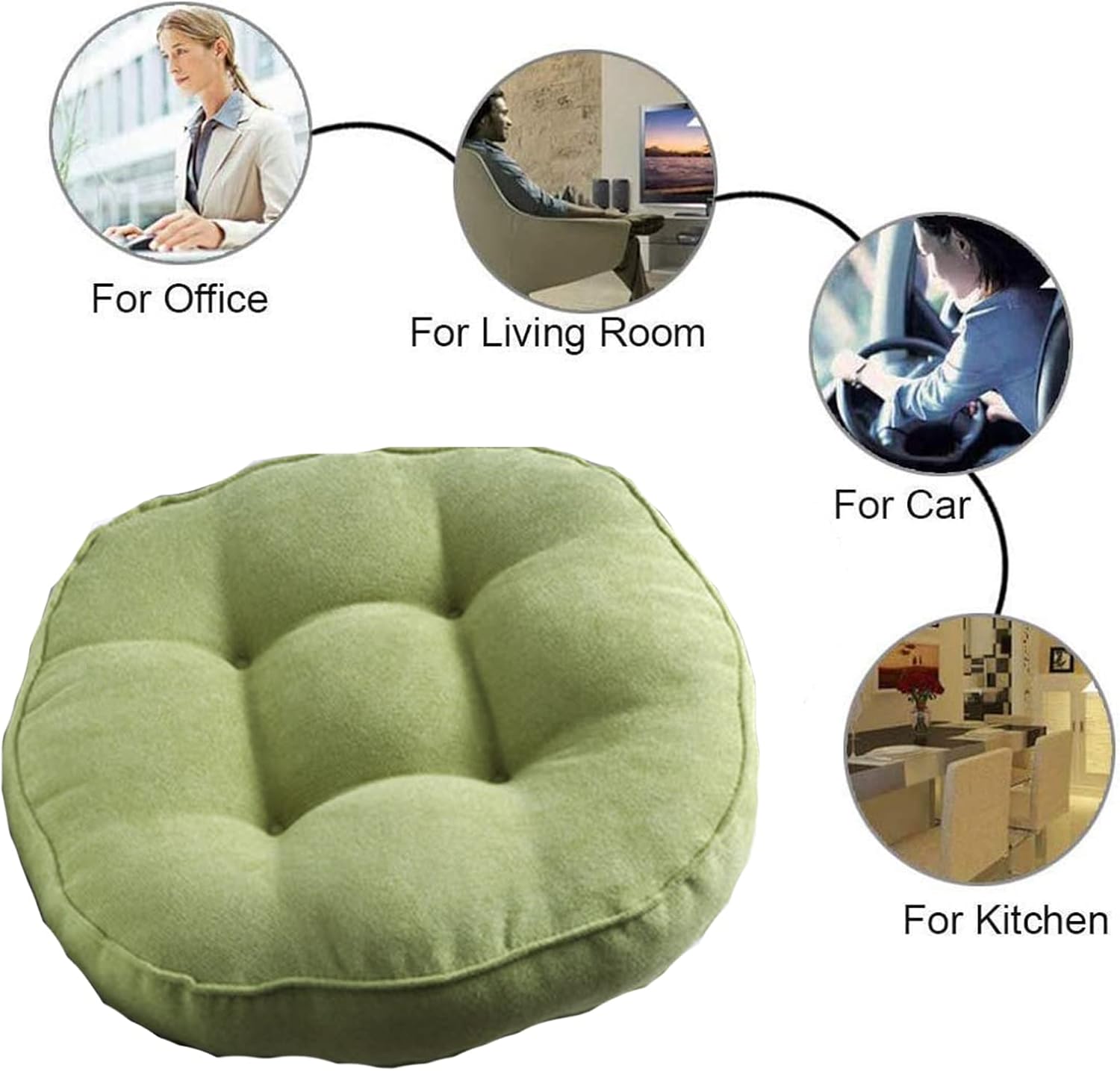 Soft Durable Chair Cushion Set of 2 45cm 18in Breathable Non-Slip