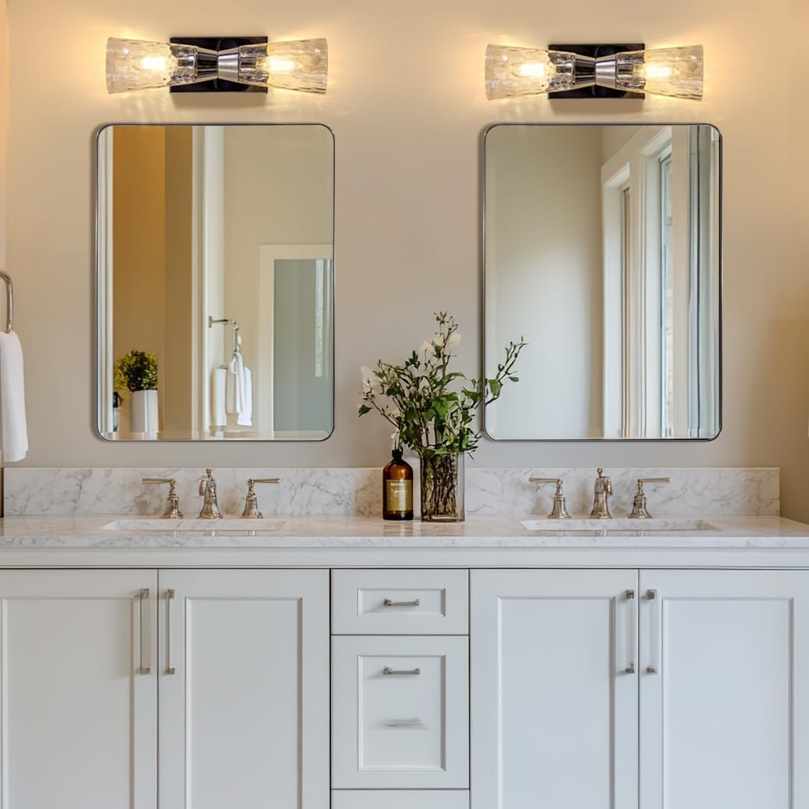 ANDY STAR Wall Mirror Brushed Nickel Modern Bathroom Vanity