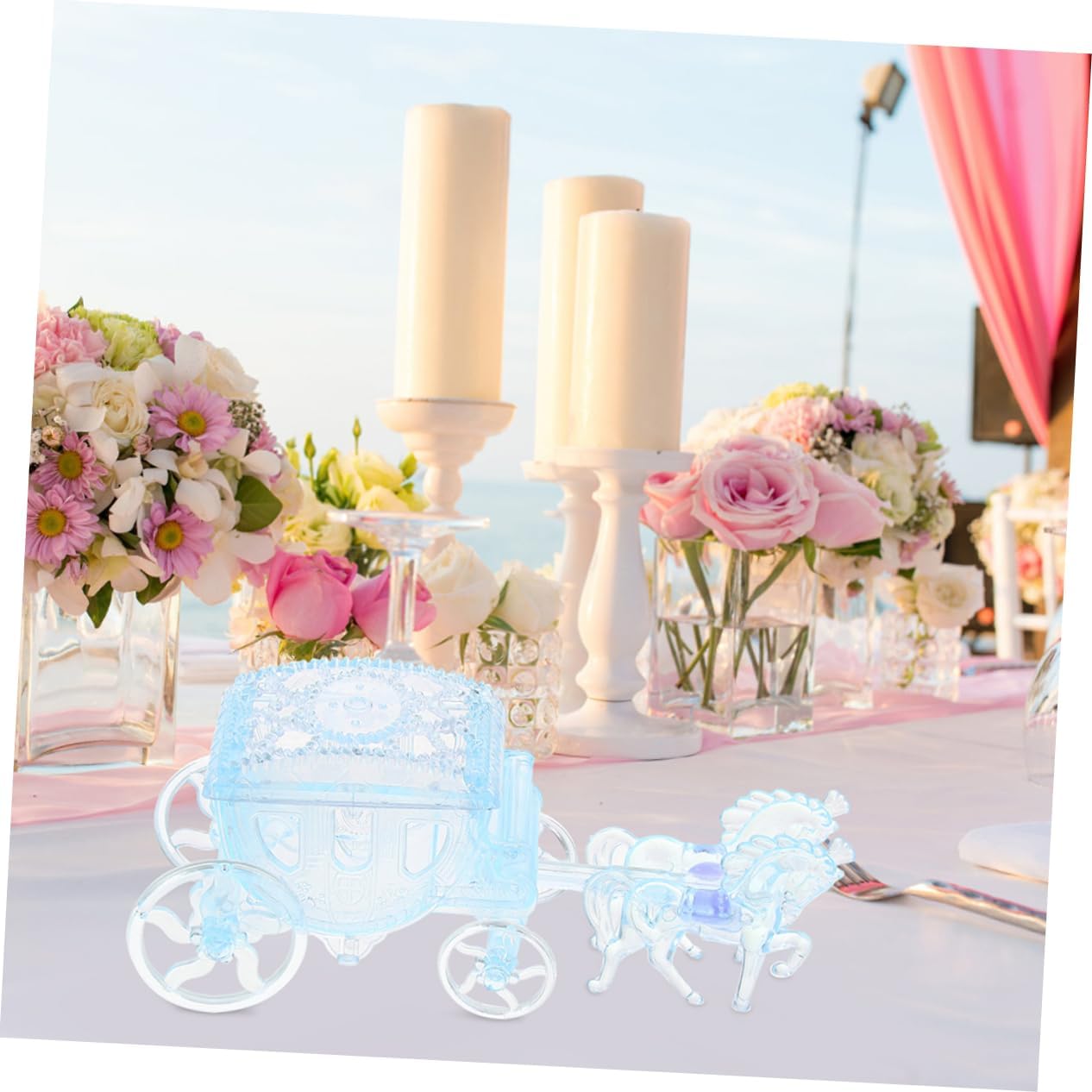 2pcs Carriage Shaped Favor Boxes for Weddings Birthdays