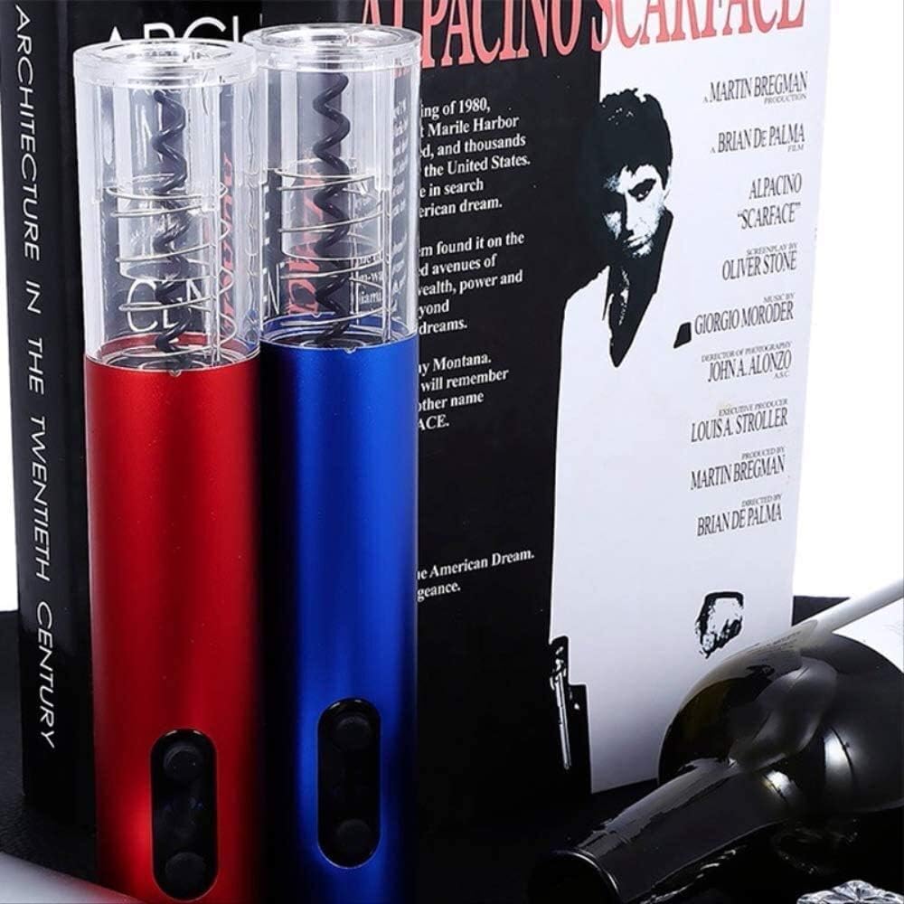 Electric Wine Bottle Opener with Foil Cutter and Corkscrew