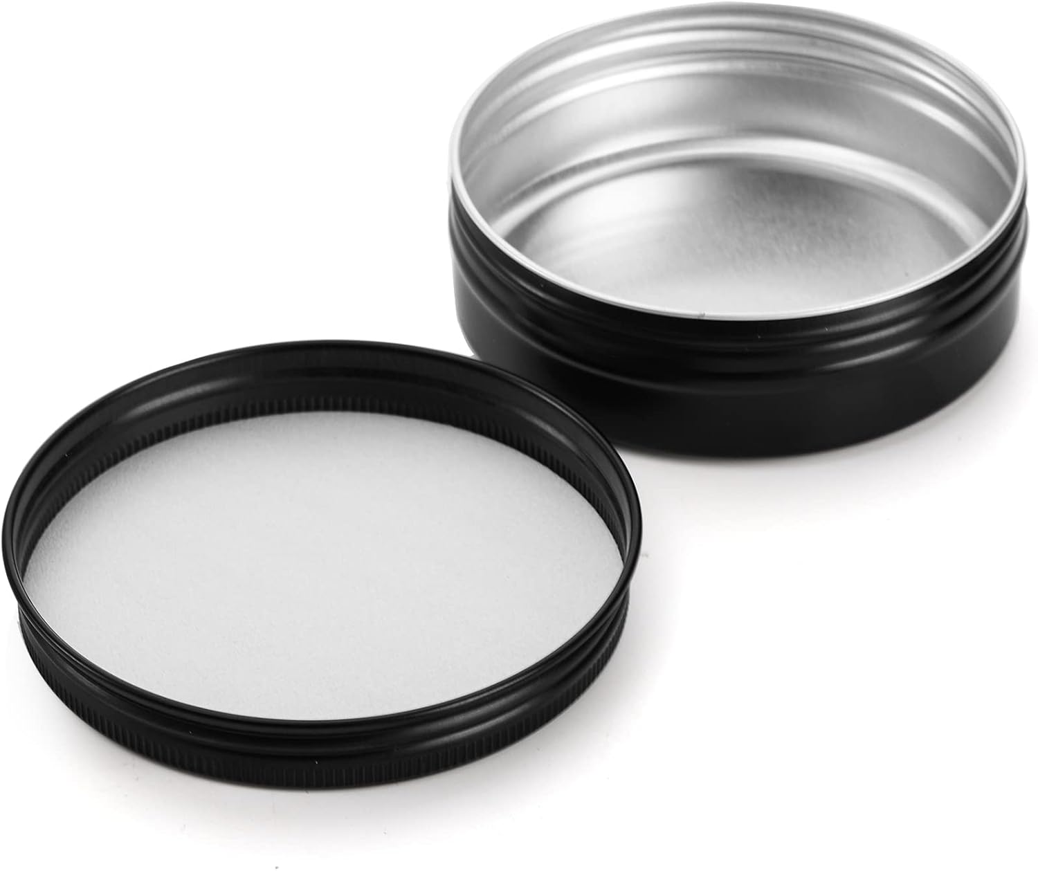 Foraineam 48 Pack 4 Oz Screw Lid Black Metal Cans