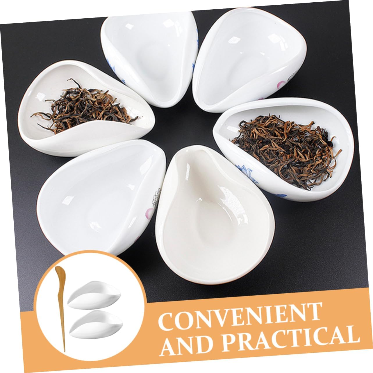 Hohopeti Set Tea Scoop Porcelain Tea Vessel for Loose Leaf