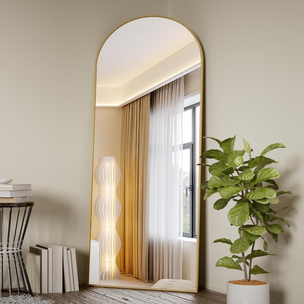 Koonmi 65x24 Arched Gold Full-Length Mirror