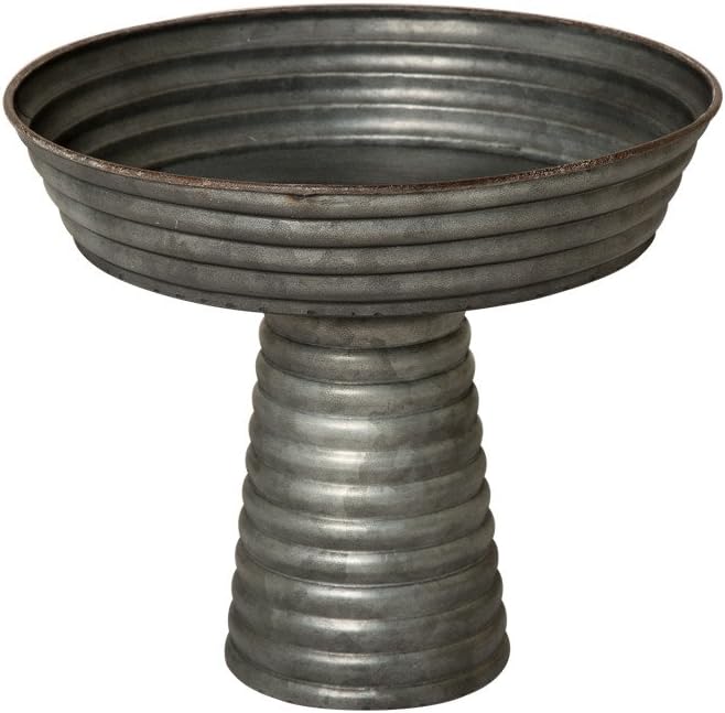 Glitzhome Galvanized Metal Serving Tray 12 Inch Diameter