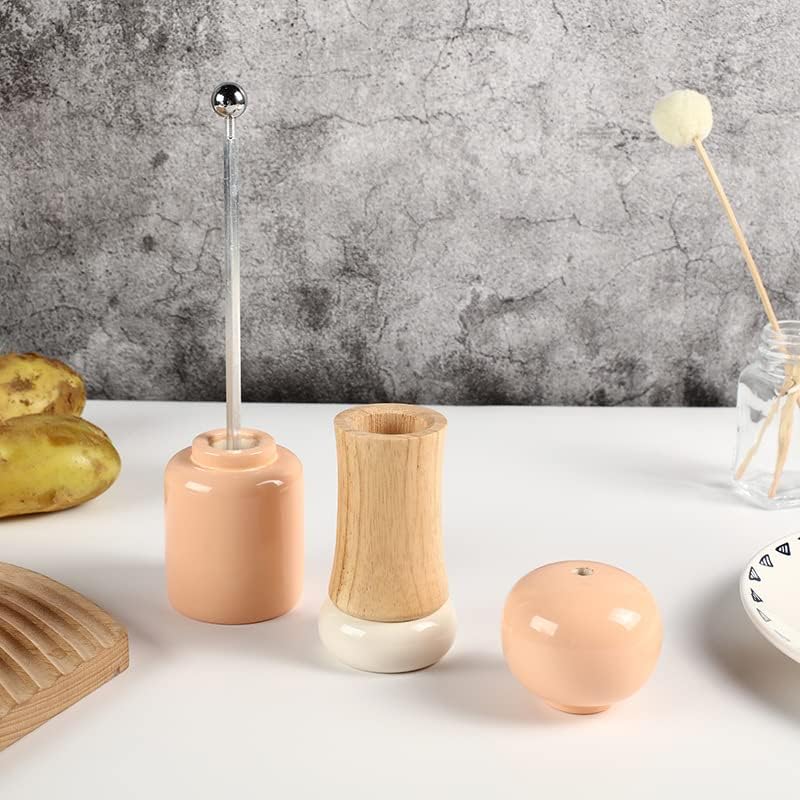 Wooden Pepper and Salt Grinder Set Manual Spice Mill Kitchen Essentials