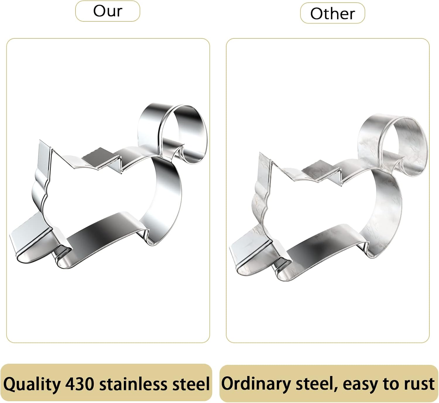 9 PCS Cat Cookie Cutters Set - Silver