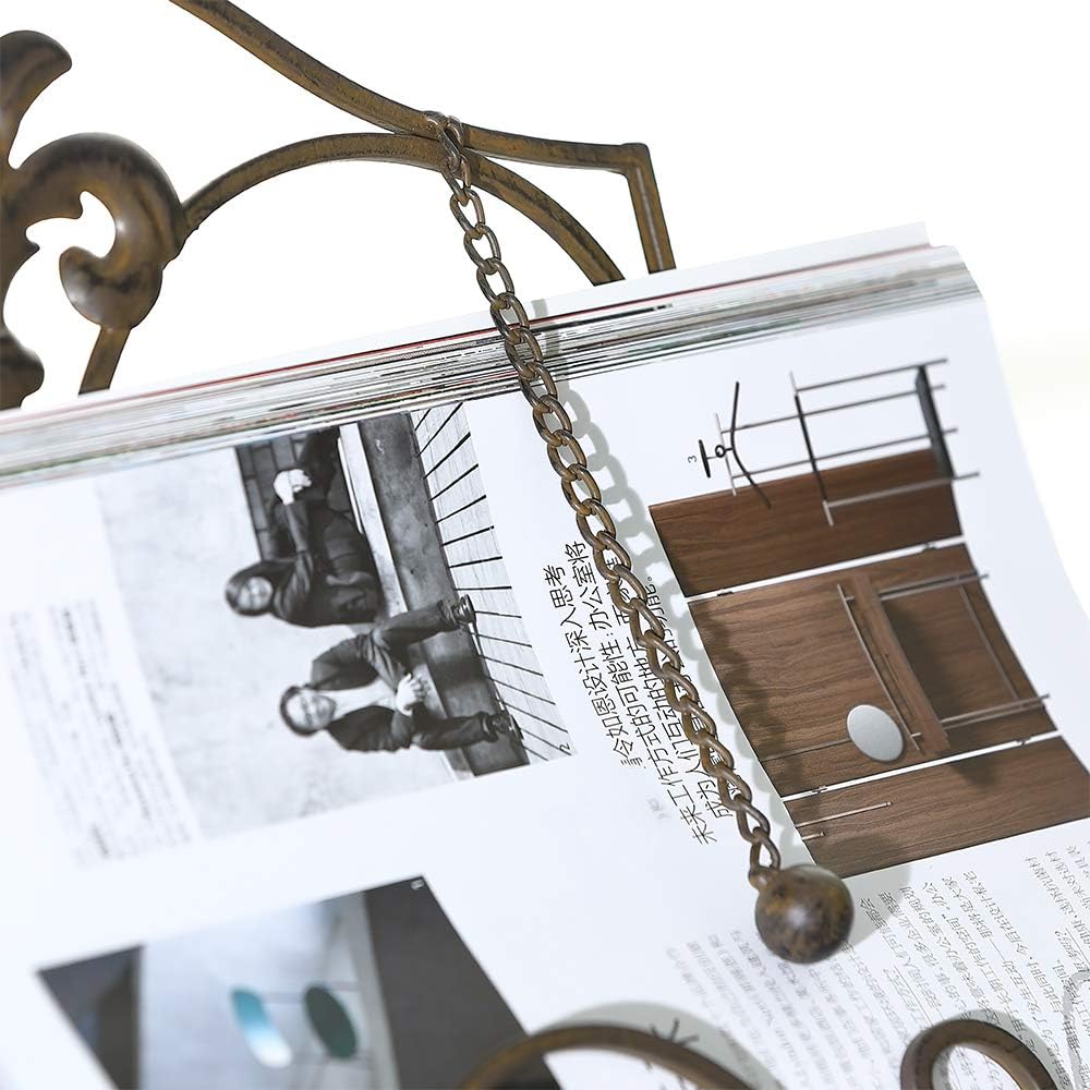 Jemeni Fleur De Lis Cookbook Stand with Antique Brown Finish