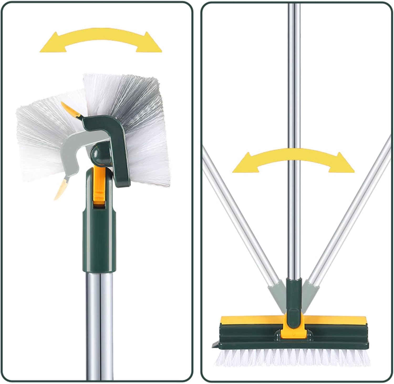 Floor Scrub Brush with 3 in 1 Function and 180 Degree Rotation