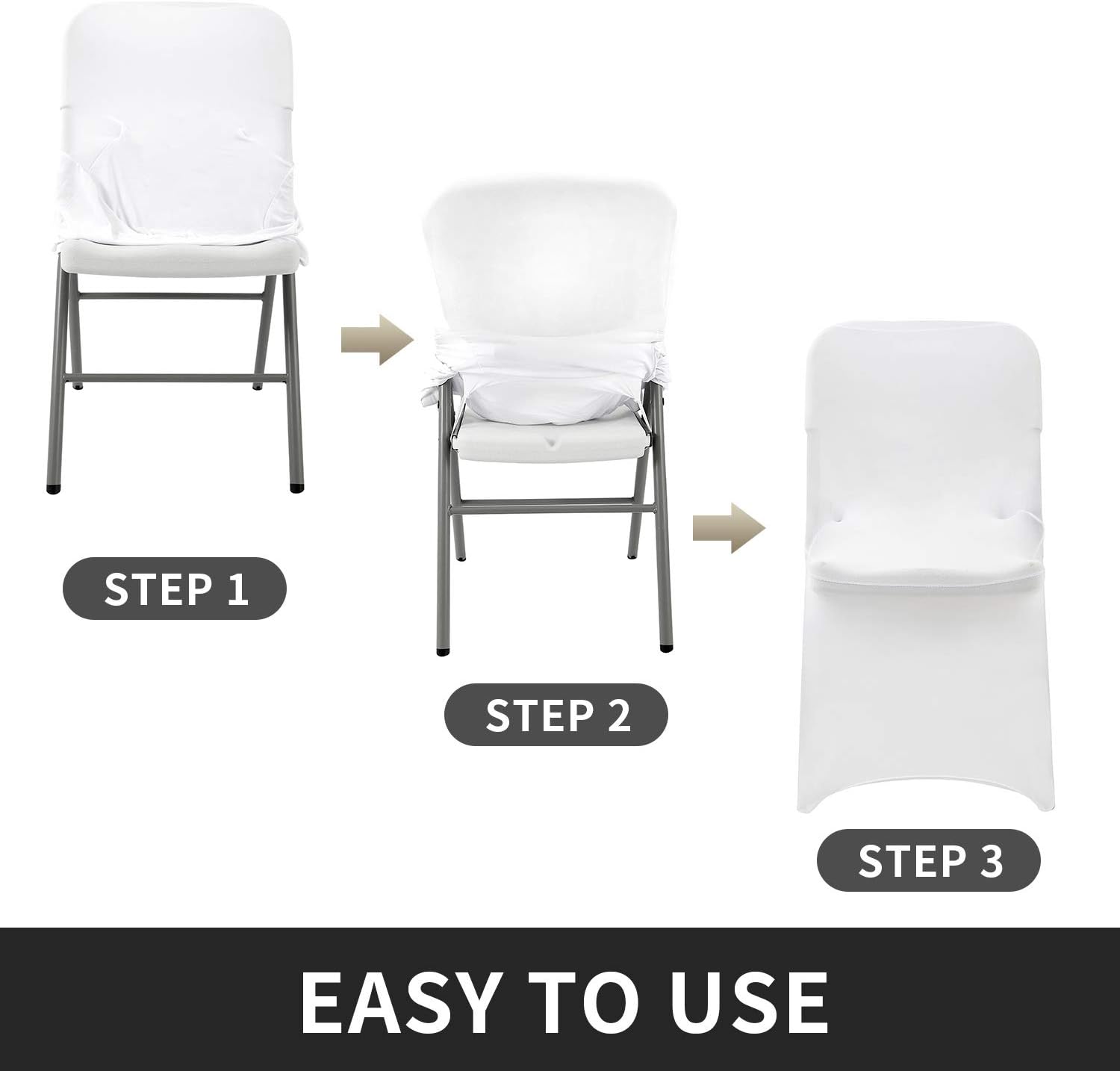 Peomeise Stretch Spandex Chair Covers for Wedding Events 12pcs