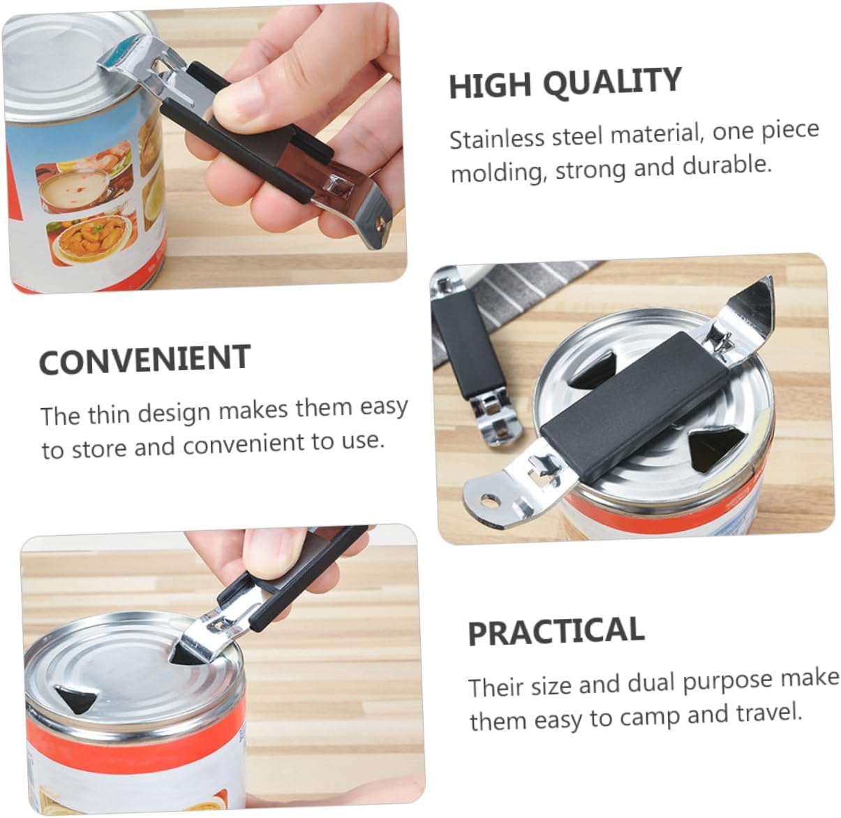 4pcs Bottle Opener Can Opener Kit Travel Water Jug Gadgets